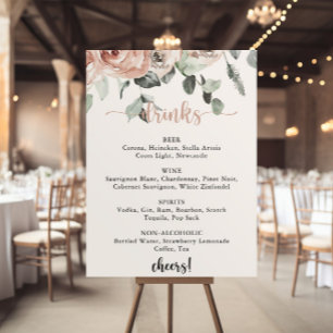 Klassisches Menu-Schild für Hochzeitsgetränke mit  Poster