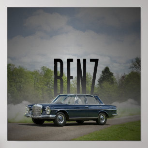 Klassisches Mercedes-Benz W114 Vintage-Auto-Kunstp Poster