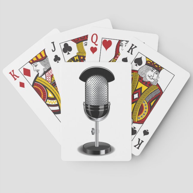 Klassisches Mikrofon Spielkarten (Rückseite)
