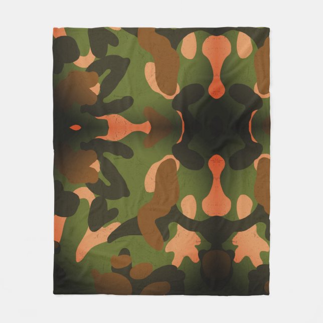 Klassisches militärisches Tarnmuster Fleecedecke (Vorderseite)