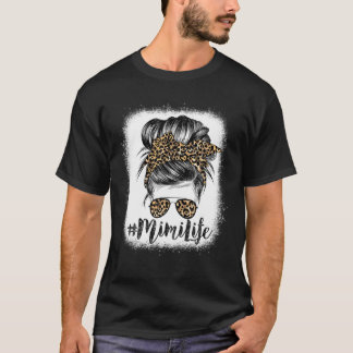 Klassisches Mimi-Leben mit Leopard-Muster-Schatten T-Shirt