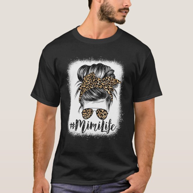 Klassisches Mimi-Leben mit Leopard-Muster-Schatten T-Shirt (Vorderseite)
