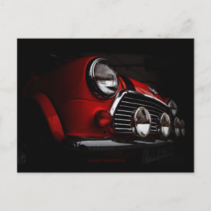 Klassisches Mini mit Kundgebung-Leuchten Postkarte