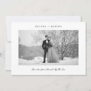 Klassisches Minimal-Foto Schwarz/Weiß Save The Date