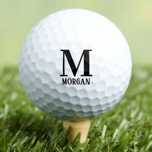 Klassisches, minimales initiales Namensmonogramm Golfball