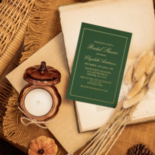 Klassisches Minimalistisch grünes Brautparty Folieneinladung