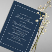 Klassisches Minimalistisch Navy Blue Brautparty