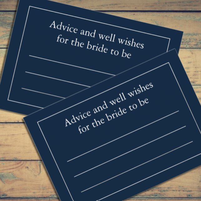 Klassisches Minimalistisch Navy Blue Brautparty Hinweiskarte (Von Creator hochgeladen)