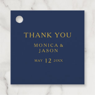 Klassisches Minimalistisch Navy Blue   Gold Vielen Geschenkanhänger