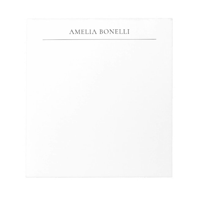 Klassisches Minimalistisches Beruflich Notizblock (Vorderseite)