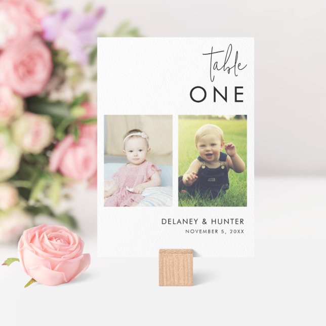 Klassisches Minimalistisches Foto bearbeitbar Tischnummer (Von Creator hochgeladen)