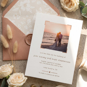 Klassisches Minimalistisches Foto Hochzeit speiche Folieneinladung