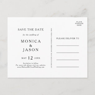 Klassisches Minimalistisches Foto Save the Date Po Einladungspostkarte