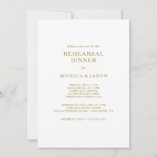 Klassisches Minimalistisches Gold Probe Dinner Einladung