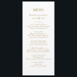 Klassisches Minimalistisches Goldfestival Menükarte<br><div class="desc">Dieses klassische,  minimalistisch vergoldete Dinner-Menü ist ideal für eine einfache und elegante Hochzeit. Die Vintage Typografie verleiht ihr eine klassische formale Touch. Behalt es so,  wie es ist,  oder wähle es aus,  um es mit Kunstwerken oder Grafiken deiner Wahl zu personalisieren.</div>