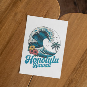 Klassisches Minimalistisches Honolulu Hawaii Aloha Postkarte