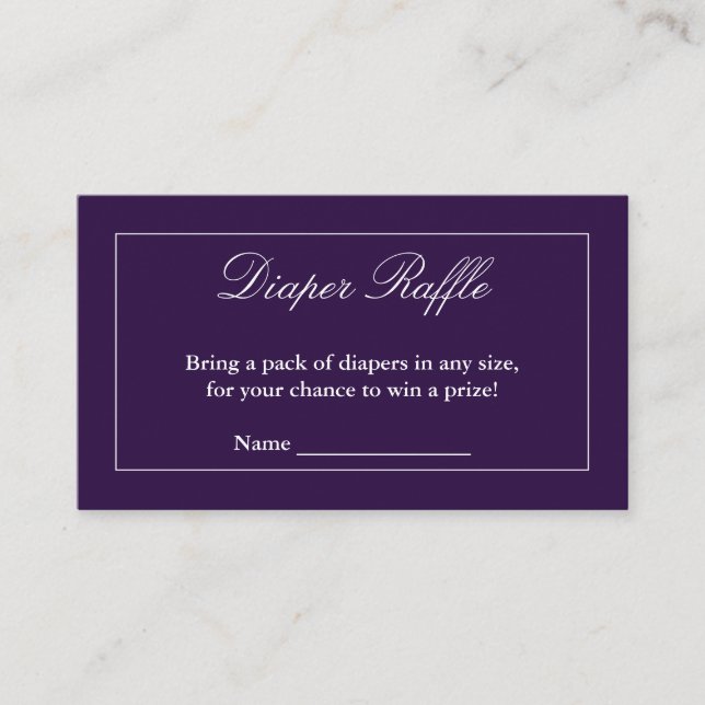 Klassisches Minimalistisches Lila Windelrad Begleitkarte (Vorderseite)