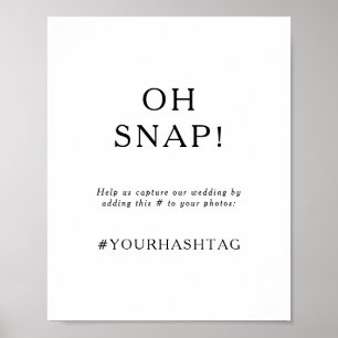 Klassisches Minimalistisches Oh Snap Wedding Hasht Poster