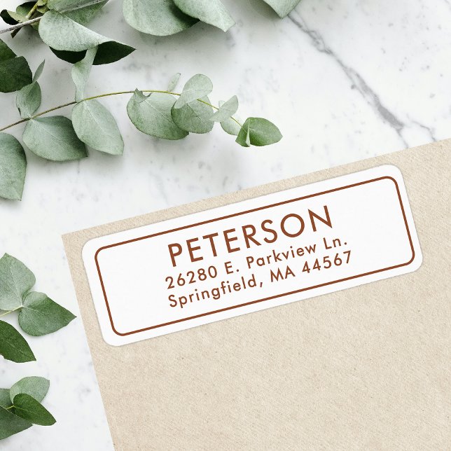 Klassisches minimalistisches Rücksendeadressetiket (Von Creator hochgeladen)