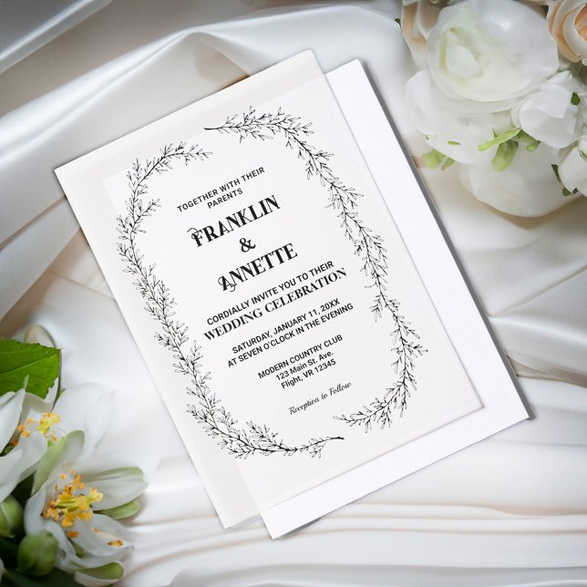 Klassisches Minimalistisches Skript Elegant Formal (Classic Minimalist Script Elegant Formal Wedding Vellum Invitations is elegant to send to your guest)