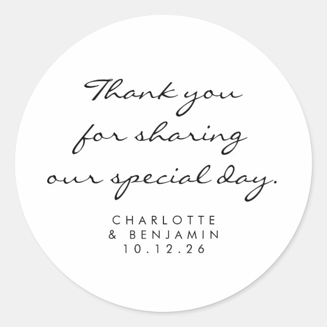 Klassisches Minimalistisches Skript White Vielen D Runder Aufkleber (Vorderseite)