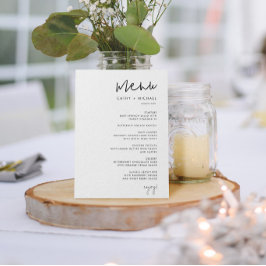 Klassisches Minimalistisches Skriptmenü mit Schwar Flyer