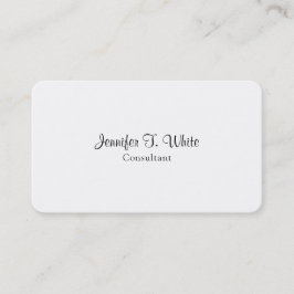 Klassisches Minimalistisches Weiß Beruflich Schlic Visitenkarte