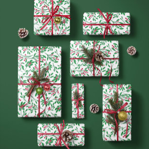 Klassisches Misteltoe-Feiertags-Geschenkpapier Geschenkpapier Set