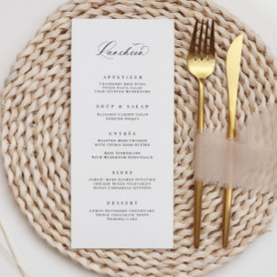 Klassisches Mittagsmenü mit Hochzeitsempfehlung Menükarte