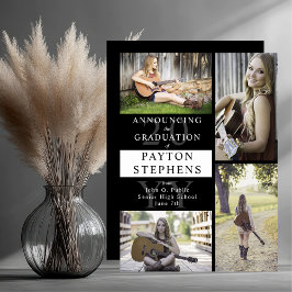 Klassisches modernes Foto Black | Weißer Abschluss Ankündigung