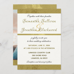 Klassisches modernes Foto für Hochzeitsfeiern Einladung