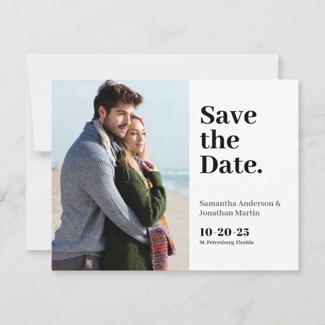 Klassisches modernes Foto Save the Date (Vorderseite)