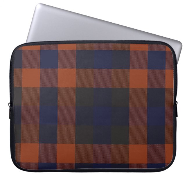 Klassisches modernes Kariertes Tartan Nahtloses Mu Laptopschutzhülle (Vorderseite)
