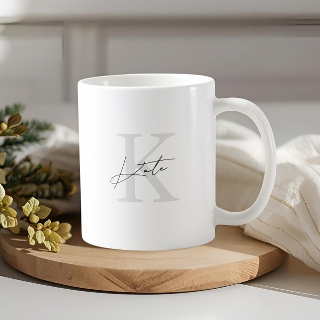 Klassisches modernes Monogramm Brautjungfer-Gesche Kaffeetasse (Von Creator hochgeladen)