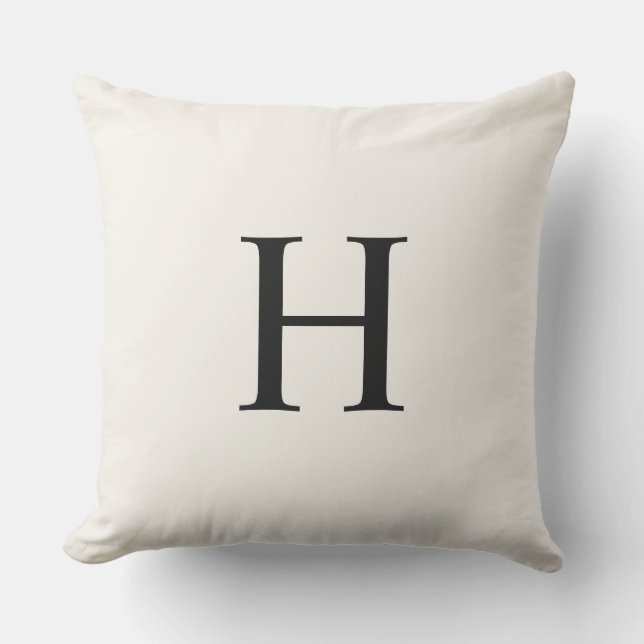 Klassisches Modernes Monogramm Kissen (Vorderseite)