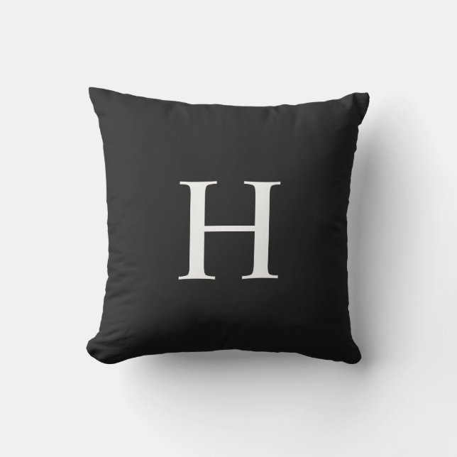 Klassisches Modernes Monogramm Kissen (Vorderseite)