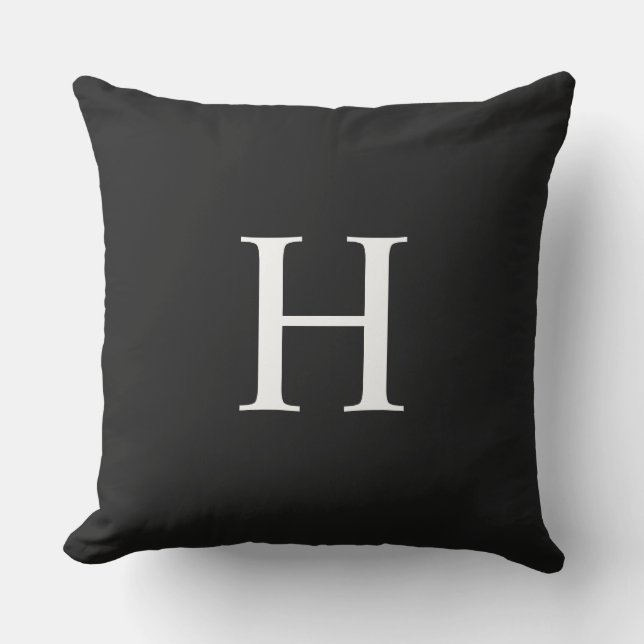 Klassisches modernes Monogramm Kissen (Vorderseite)