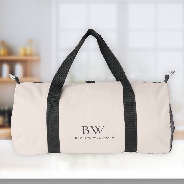 Klassisches, modernes Rosa Karkochgrau Monogramm Duffle Bag (Von Creator hochgeladen)