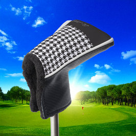 Klassisches modernes Schwarz-Weiß-Hahnentrittmuste Golf Headcover