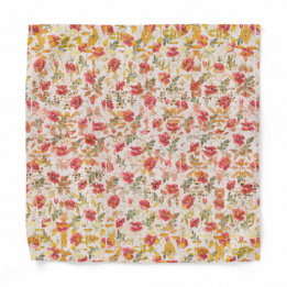 Klassisches Mohnmuster aus Poppy Pink & Olive Buds Halstuch