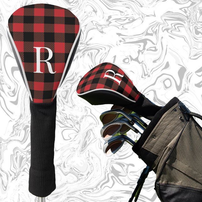 Klassisches Mongramm Büffel kariertes Geschenk für Golf Headcover (Von Creator hochgeladen)