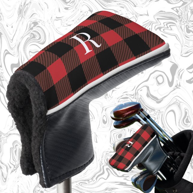 Klassisches Mongramm Büffel kariertes Geschenk für Golf Headcover (Von Creator hochgeladen)