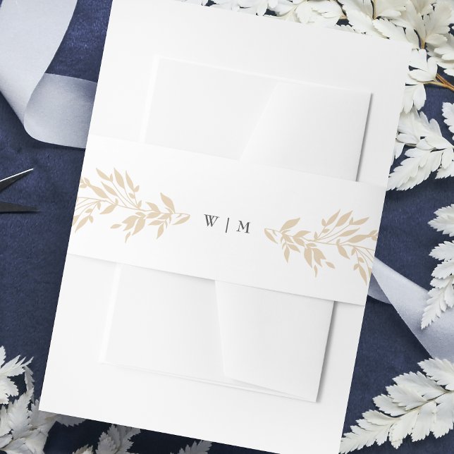 Klassisches Monogram Blush Wappen Elegante Hochzei Einladungsbanderole (Von Creator hochgeladen)