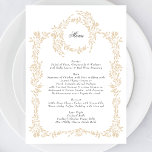 Klassisches Monogram Blush Wappen Elegante Hochzei Menükarte<br><div class="desc">Traditionelles Monogram Blush Wappen Elegant Wedding ___________________________ ***Dieses Design ist Teil einer Kollektion*** Erleben Sie den Charme zeitloser Eleganz mit meiner formalen Traditionellen Monogram Wreath Classic und Elegant Wedding Collection. Diese Kollektion besticht durch personalisierte mit Monogramm Designs mit einem aufwändig gewebten Kranz und Rahmen, die das Wesen einer klassischen, unvergesslichen...</div>