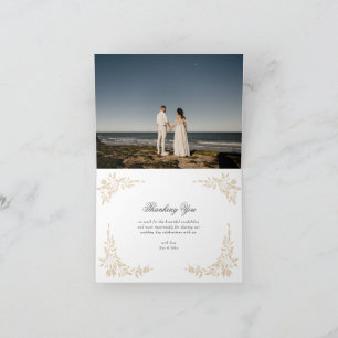 Klassisches Monogram Wappen-Hochzeit Dankeskarte