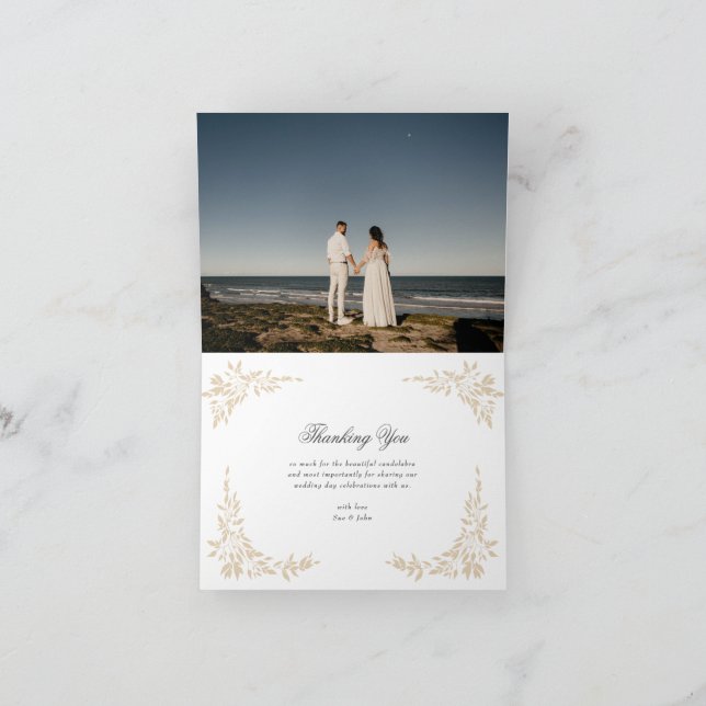 Klassisches Monogram Wappen-Hochzeit Dankeskarte (Innenseite)