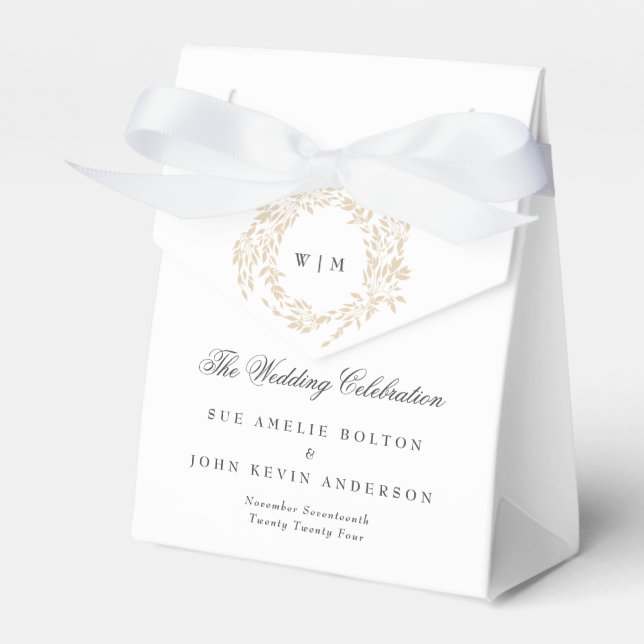 Klassisches Monogram Wappen-Hochzeit Geschenkschachtel (Vorderseite)