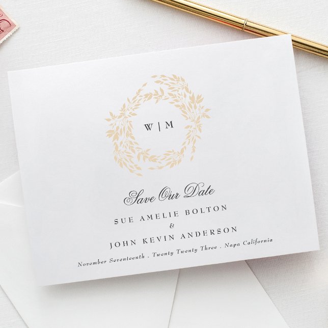 Klassisches Monogram Wappen-Hochzeit Save The Date (Von Creator hochgeladen)