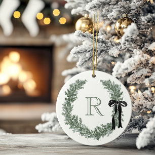 Klassisches Monogram-Wappen-Papier Napkins Keramik Ornament