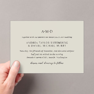 Klassisches Monogramm Beige Formelles Elegantes Ho Acryleinladungen